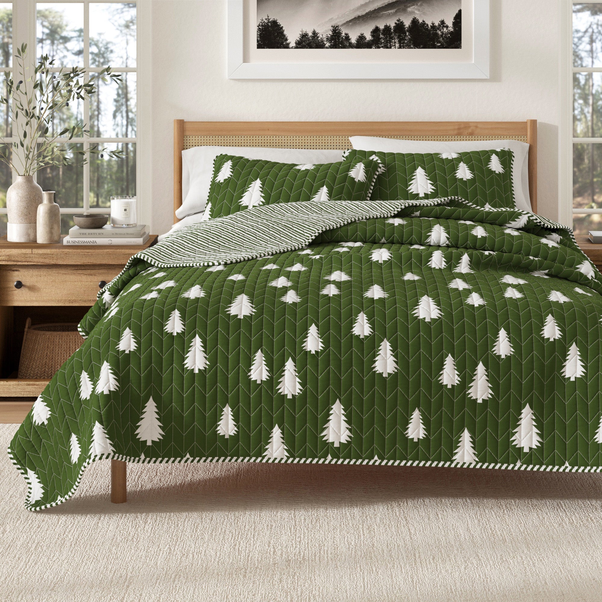 3 Piece Lodge Printed Quilt - Arrowhead