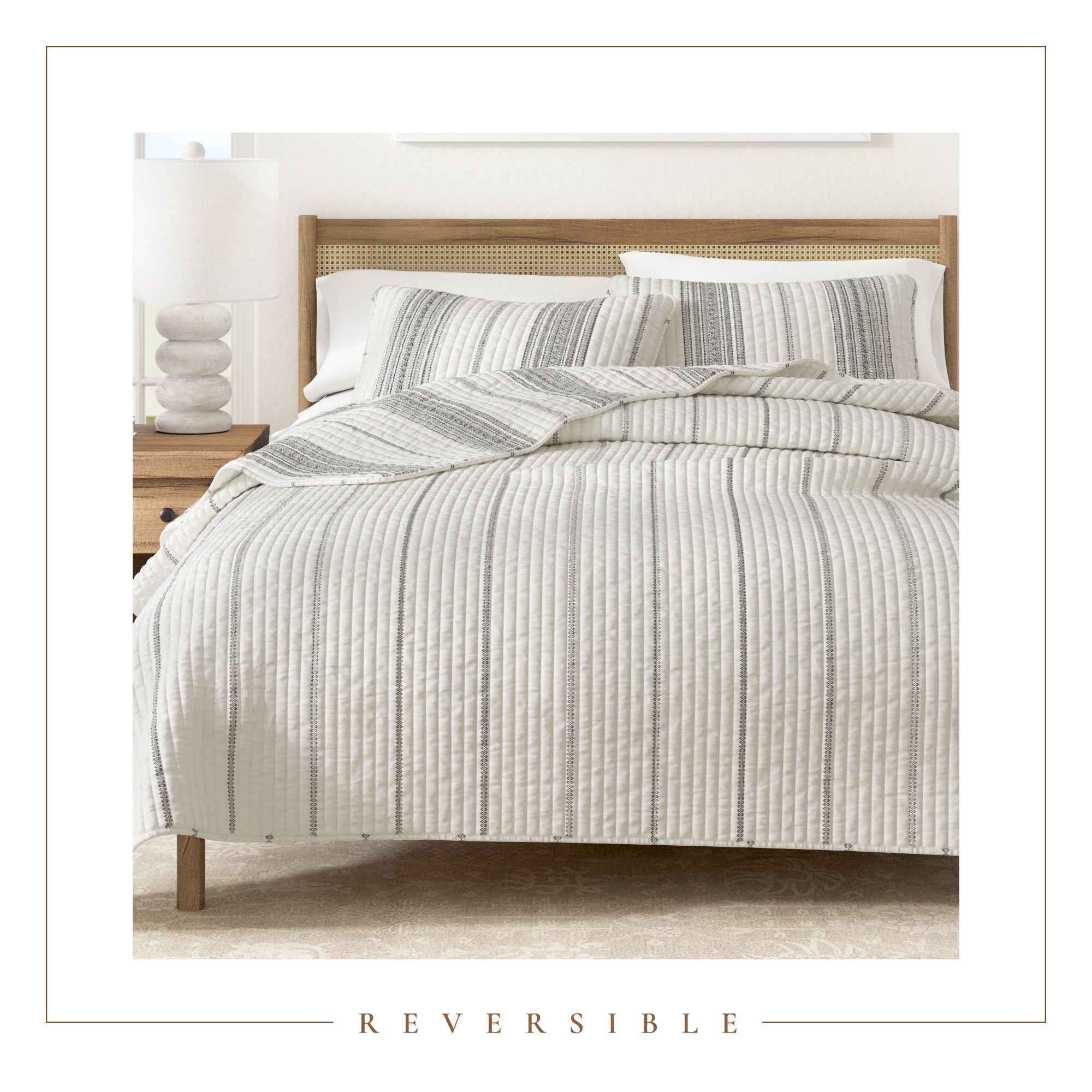 3-Piece Stripe Quilt - Wesley Collection