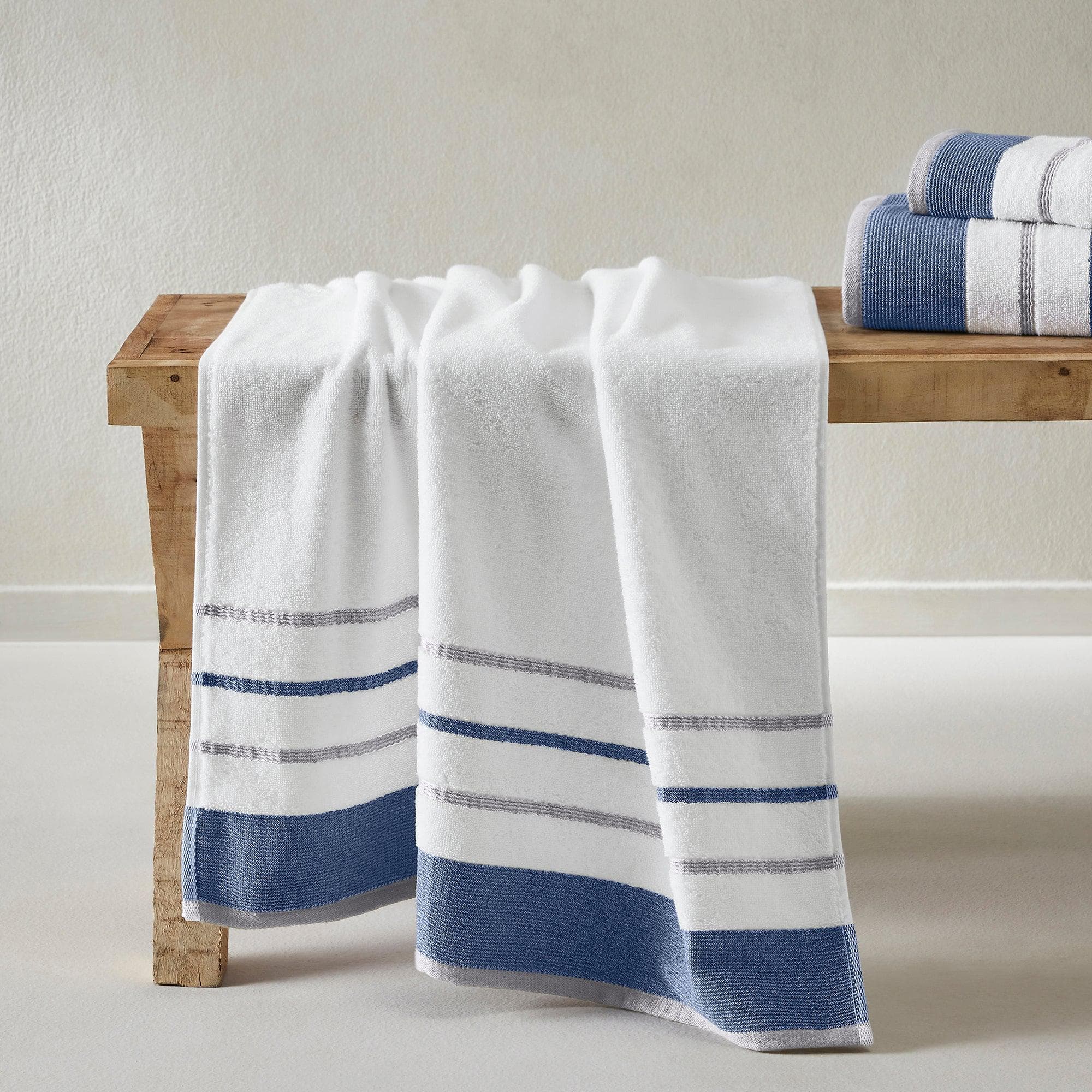 Decorative Cotton Stripe Bath Towel Set - Noelle Collection
