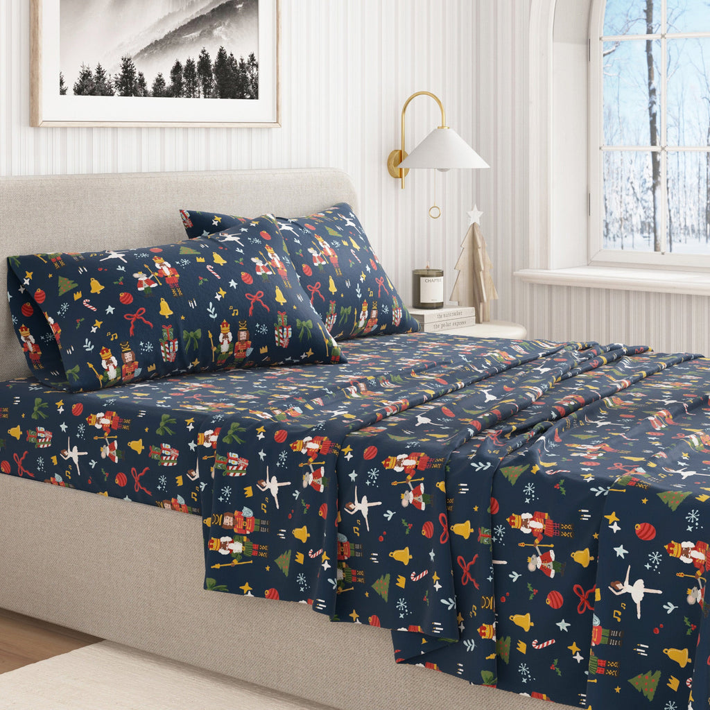 4-Piece Turkish Cotton Christmas Flannel Sheet - Whittaker Collection