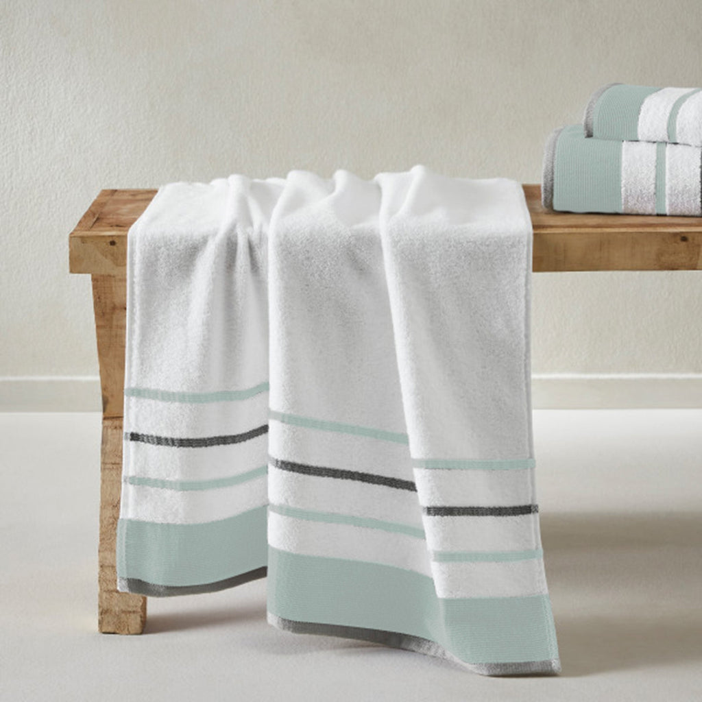 Decorative Cotton Stripe Bath Towel Set - Noelle Collection