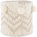 Bordon Ivory Textured Pom-Pom Stool