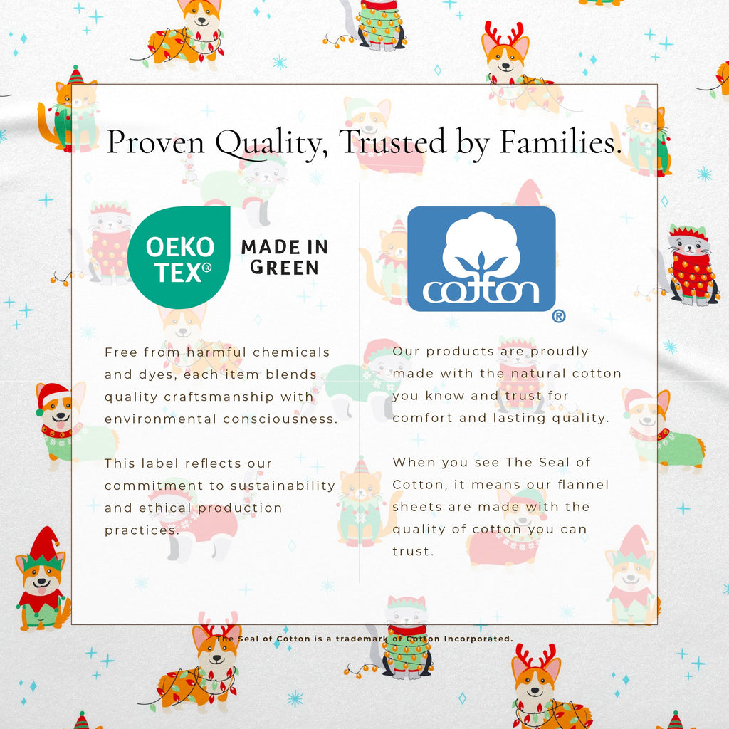 4-Piece Turkish Cotton Christmas Flannel Sheet - Whittaker Collection