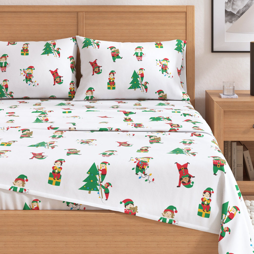 4-Piece Turkish Cotton Christmas Flannel Sheet - Whittaker Collection