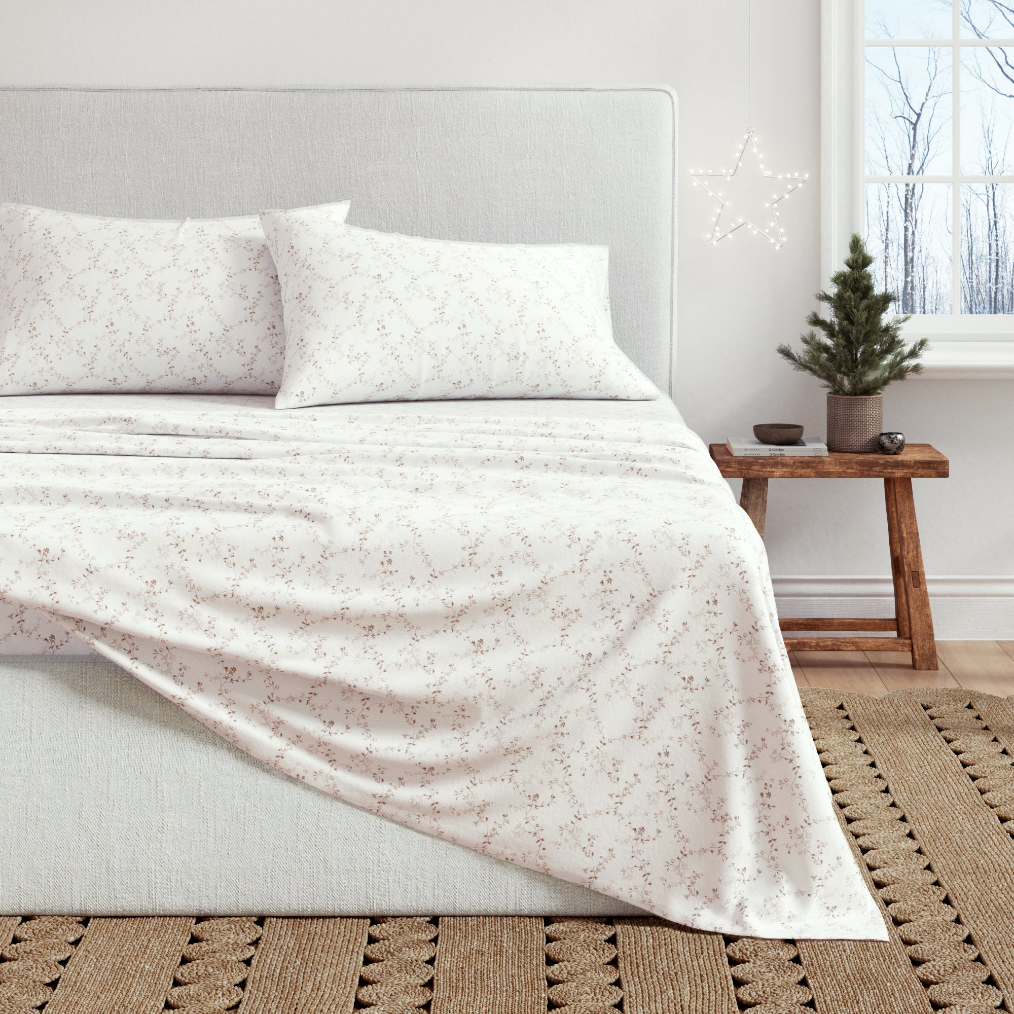 Turkish Cotton Flannel Sheet Set - Winter Floral Collection