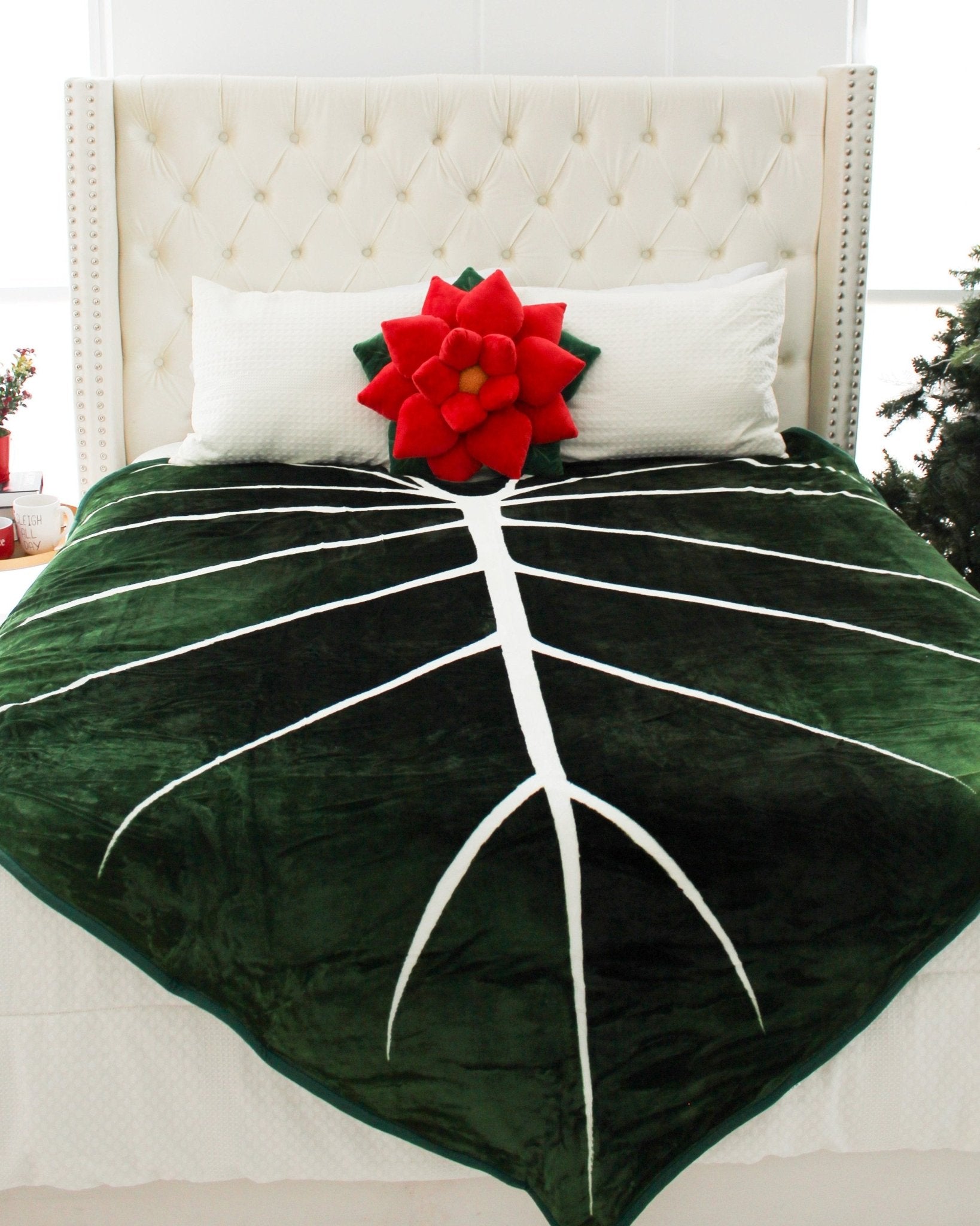Poinsettia Pillow - Christmas Red