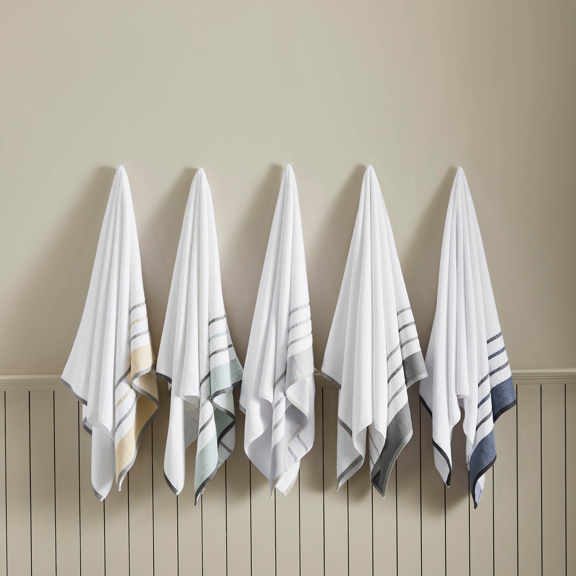 Decorative Cotton Stripe Bath Towel Set - Noelle Collection