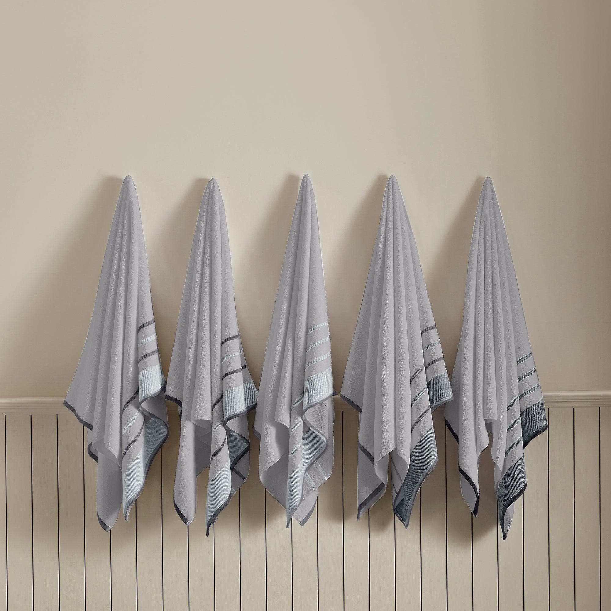 Decorative Cotton Stripe Bath Towel Set - Noelle Collection