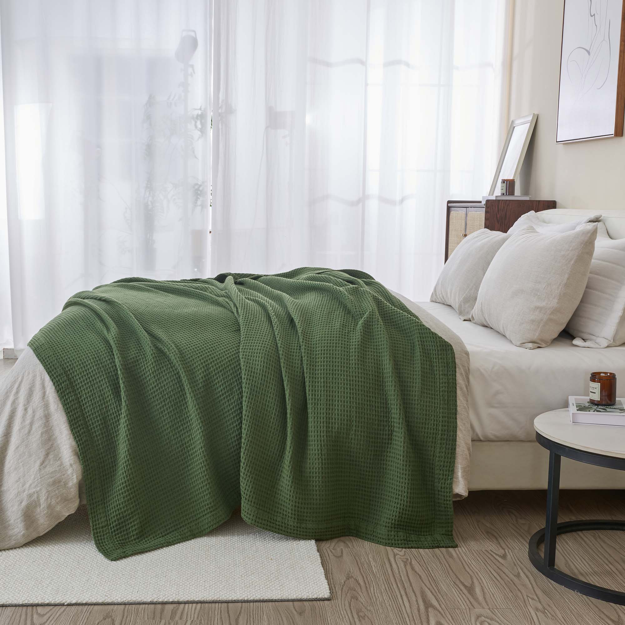 100% Cotton Waffle Weave Blanket - Mikala Collection