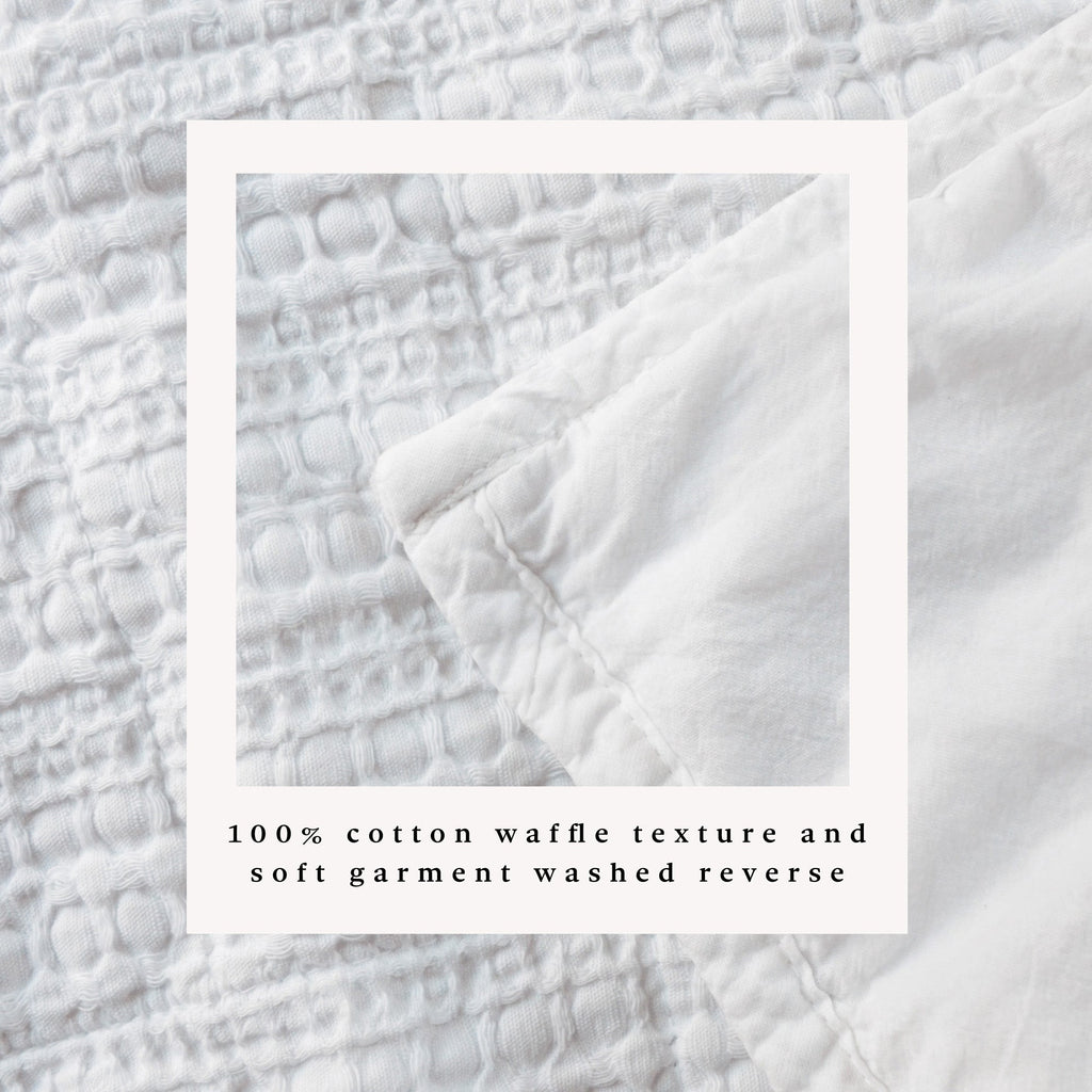 100% Cotton Honeycomb Waffle Garment Washed Quilt Set - Genevieve Collection