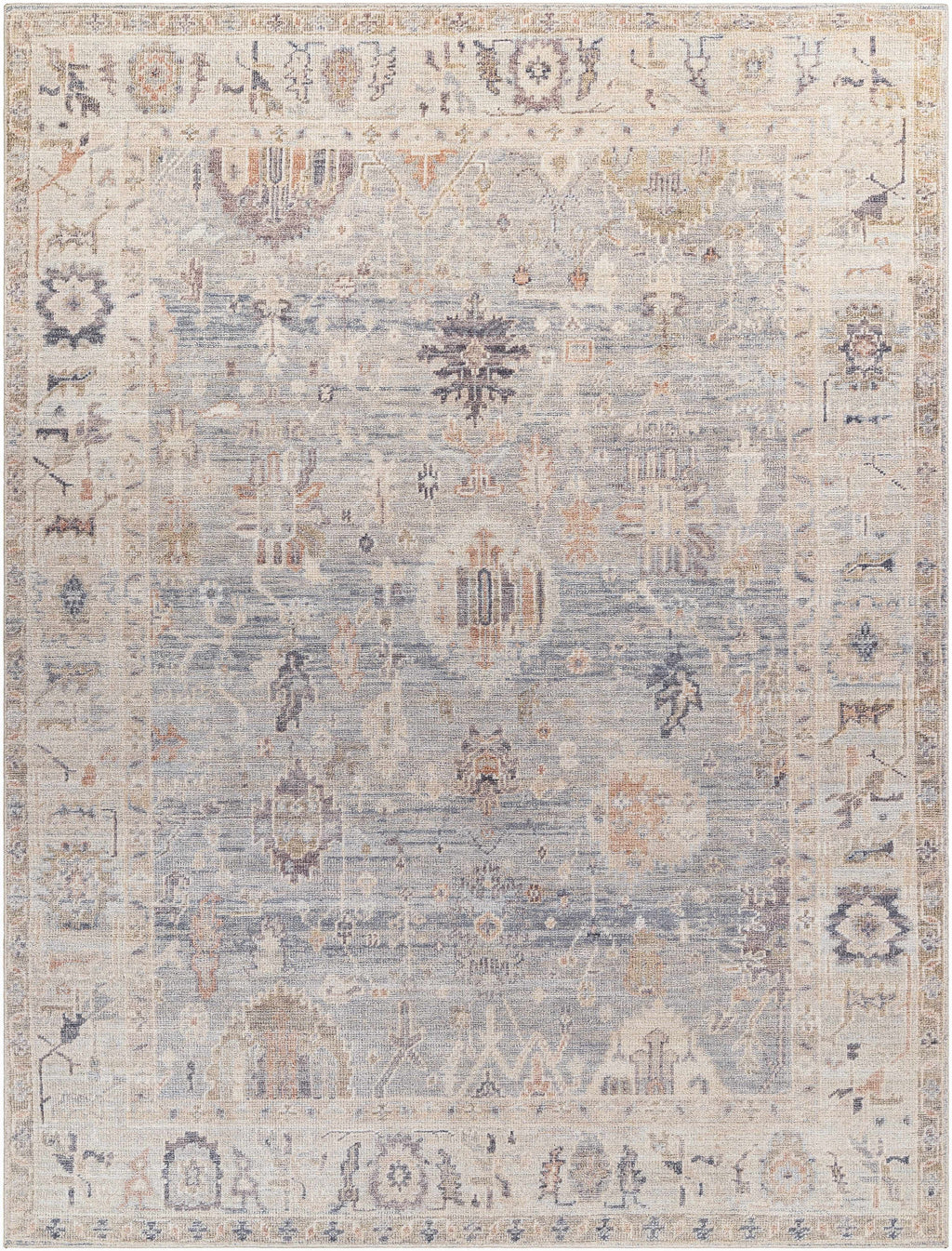 Marlene Damask Cream & Blue Area Rug - Becki Owens x Livabliss