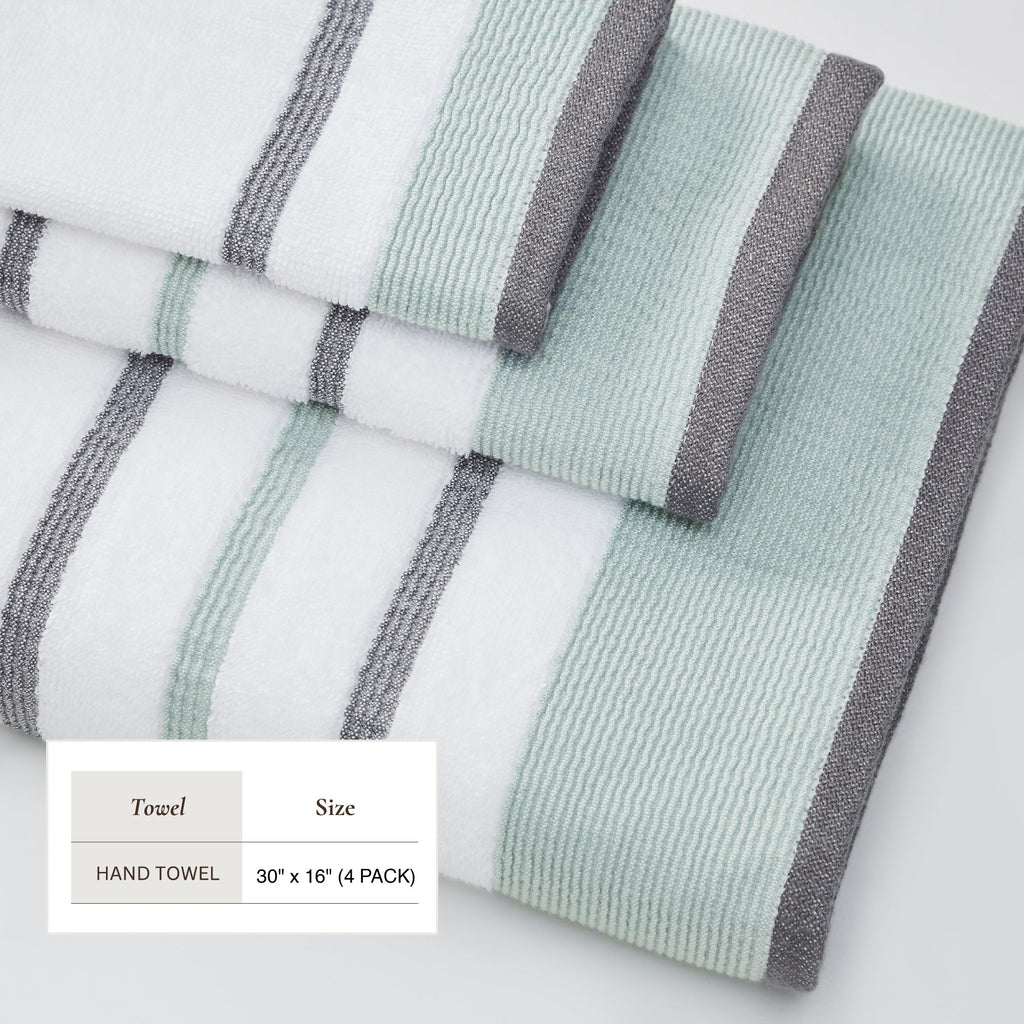 Decorative Cotton Stripe Bath Towel Set - Noelle Collection