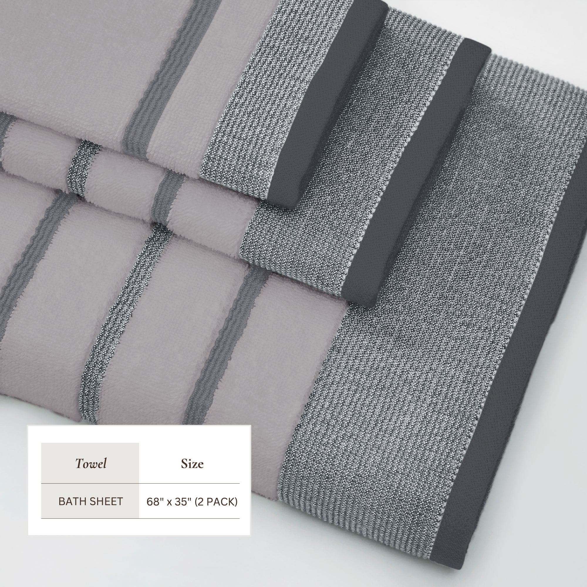 Decorative Cotton Stripe Bath Towel Set - Noelle Collection