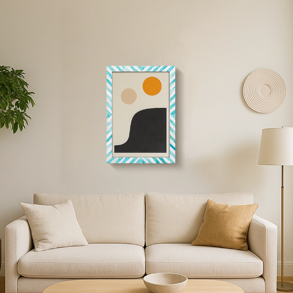 Picture Frames Chevron Pattern Bone Inlay Collection in 29 Sizes, Green