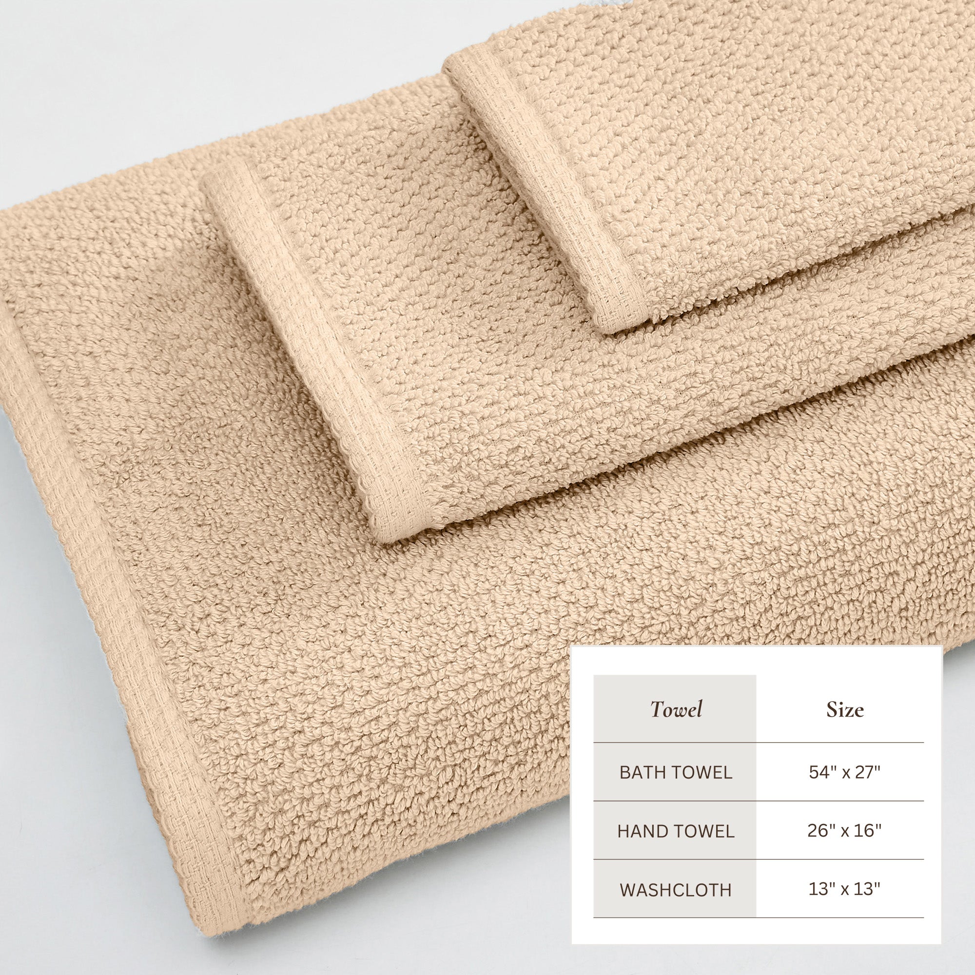 Cotton Textured Bath Towel Set - Acacia Collection