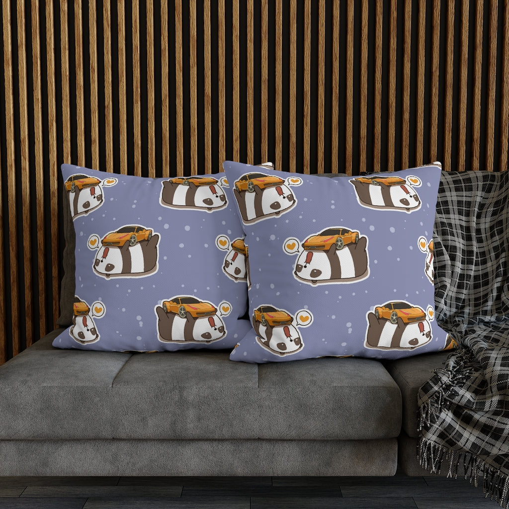 Panda Loves Car Pillow Case - Throw Pillow Cover - Grandmillennial Style