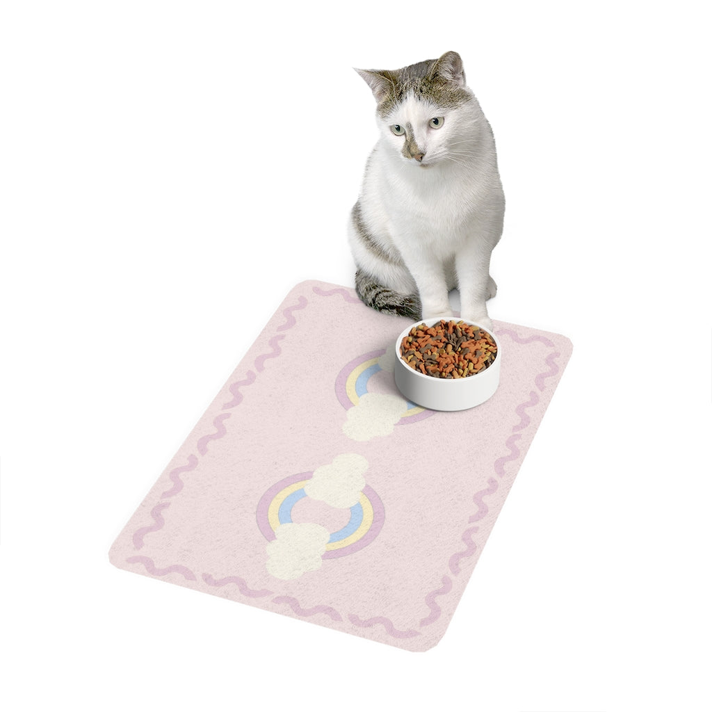 Pastel Clouds Pet Food Mat