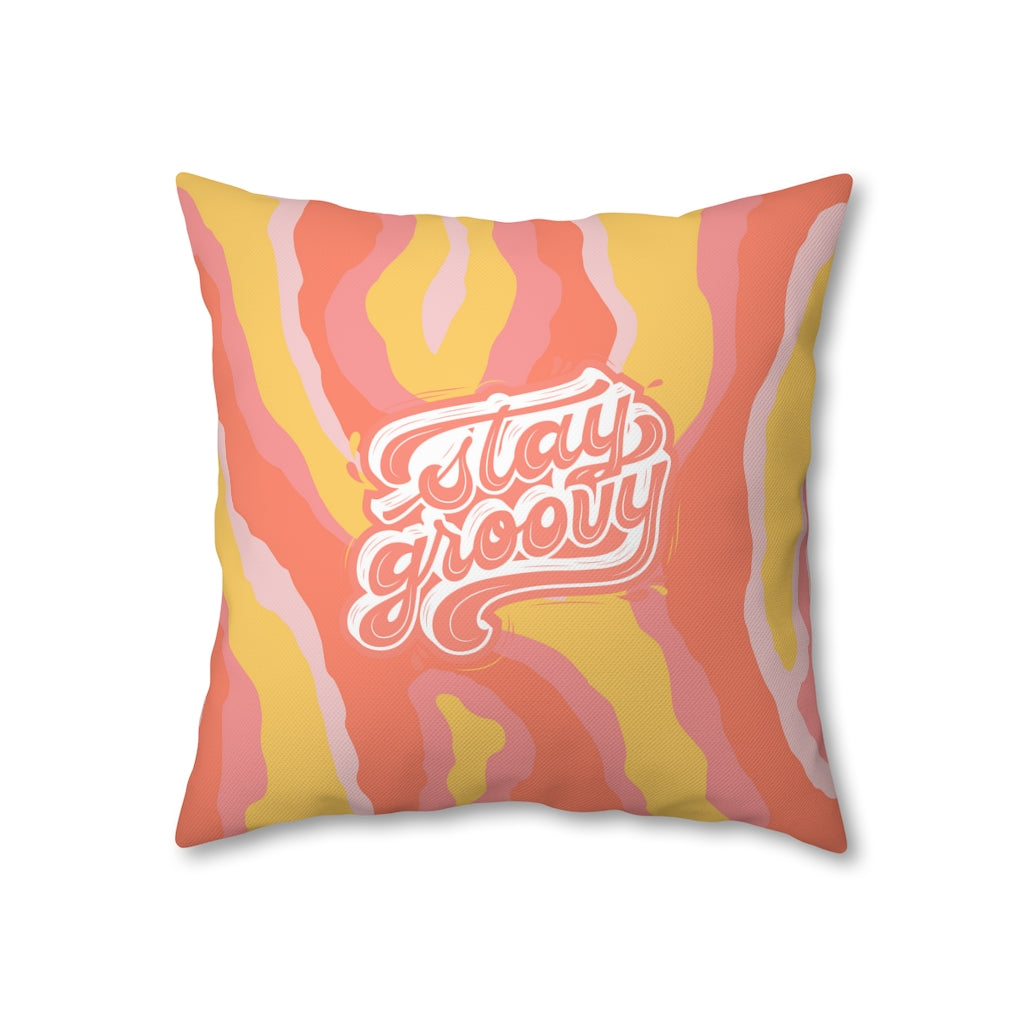 Stay Groovy Pillow Case - Throw Pillow Cover - Grandmillennial Style