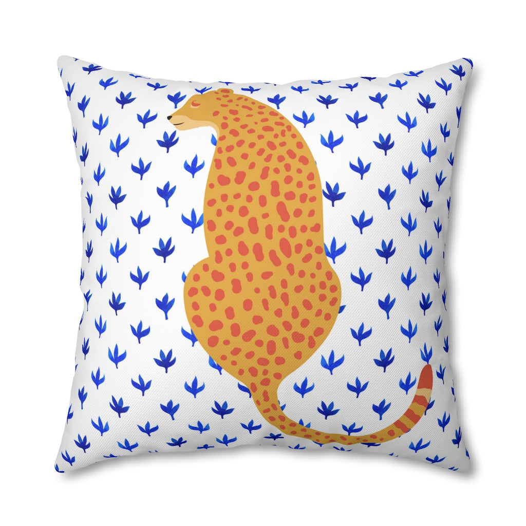 Orange Cheetah Pillow Case - Throw Pillow Cover - Grandmillennial Style