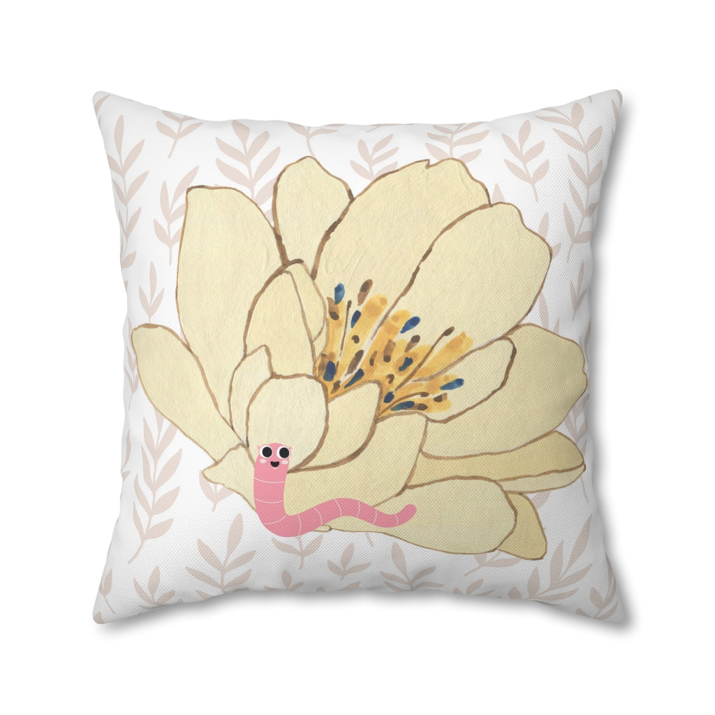 Earthworm Pillow Case - Throw Pillow Cover - Grandmillennial Style