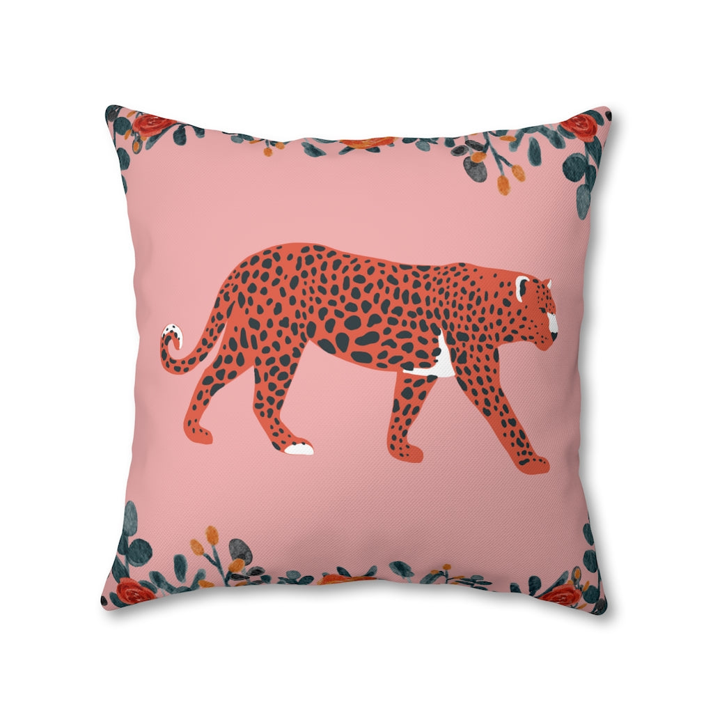 Pink Leopard Pillow Case - Throw Pillow Cover - Grandmillennial Style