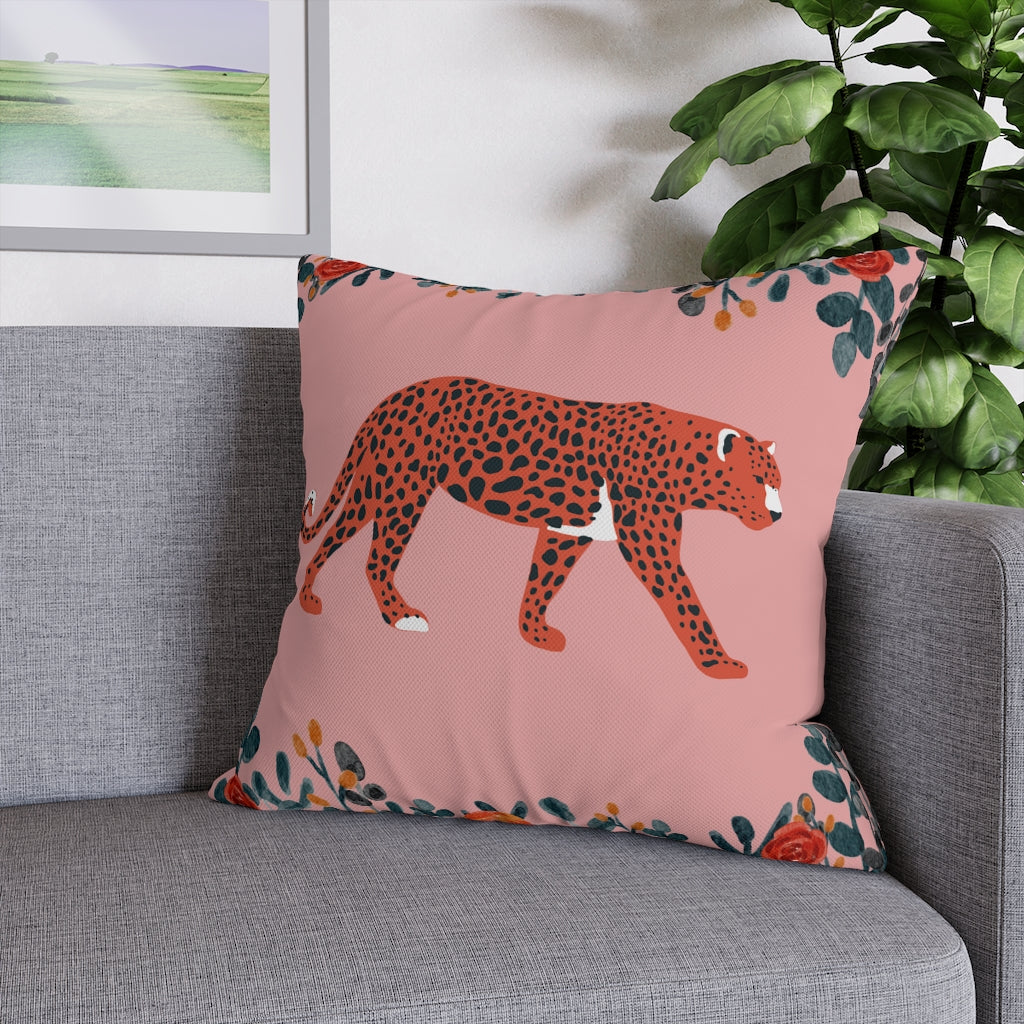 Pink Leopard Pillow Case - Throw Pillow Cover - Grandmillennial Style