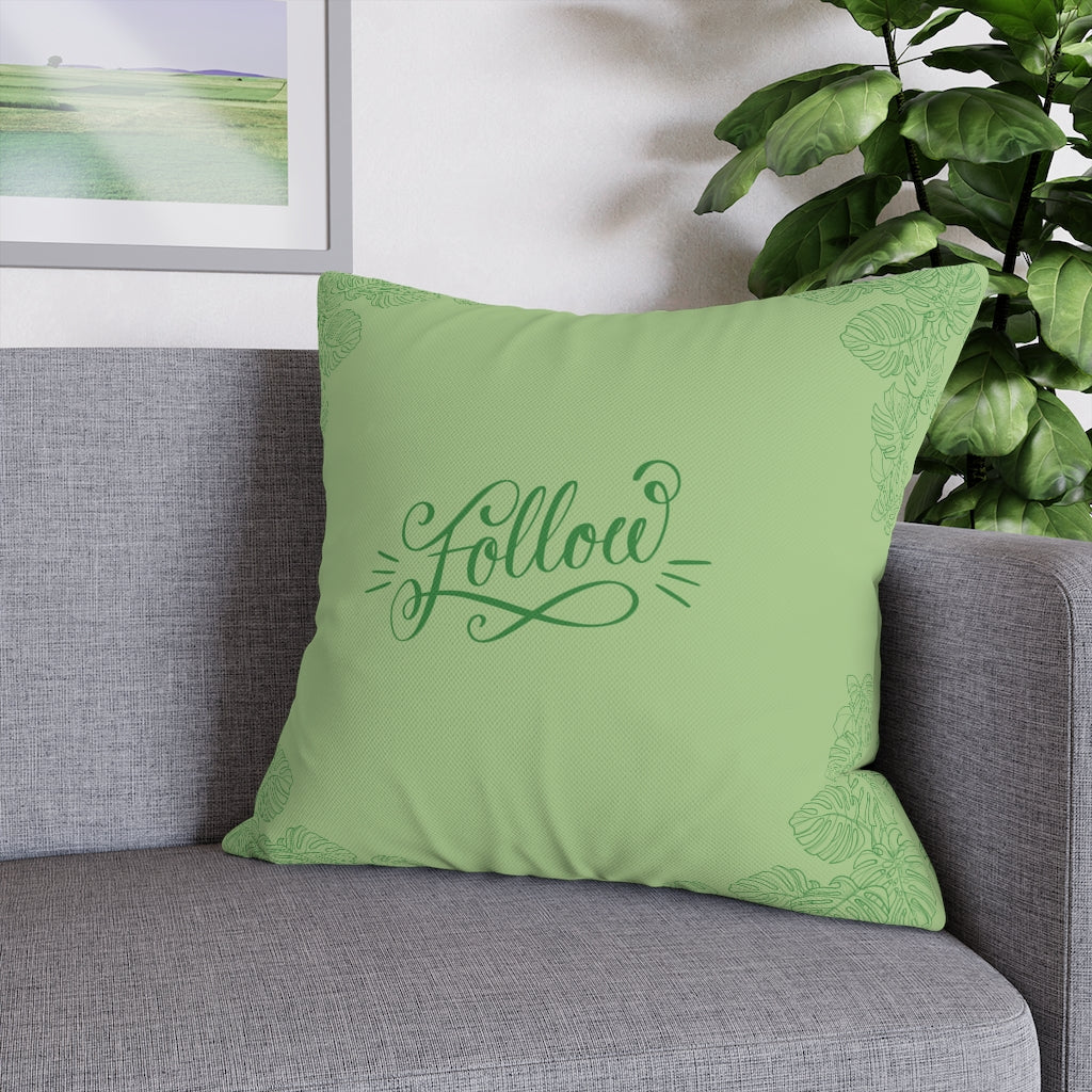 Follow Pillow Case - Throw Pillow Cover - Grandmillennial Style