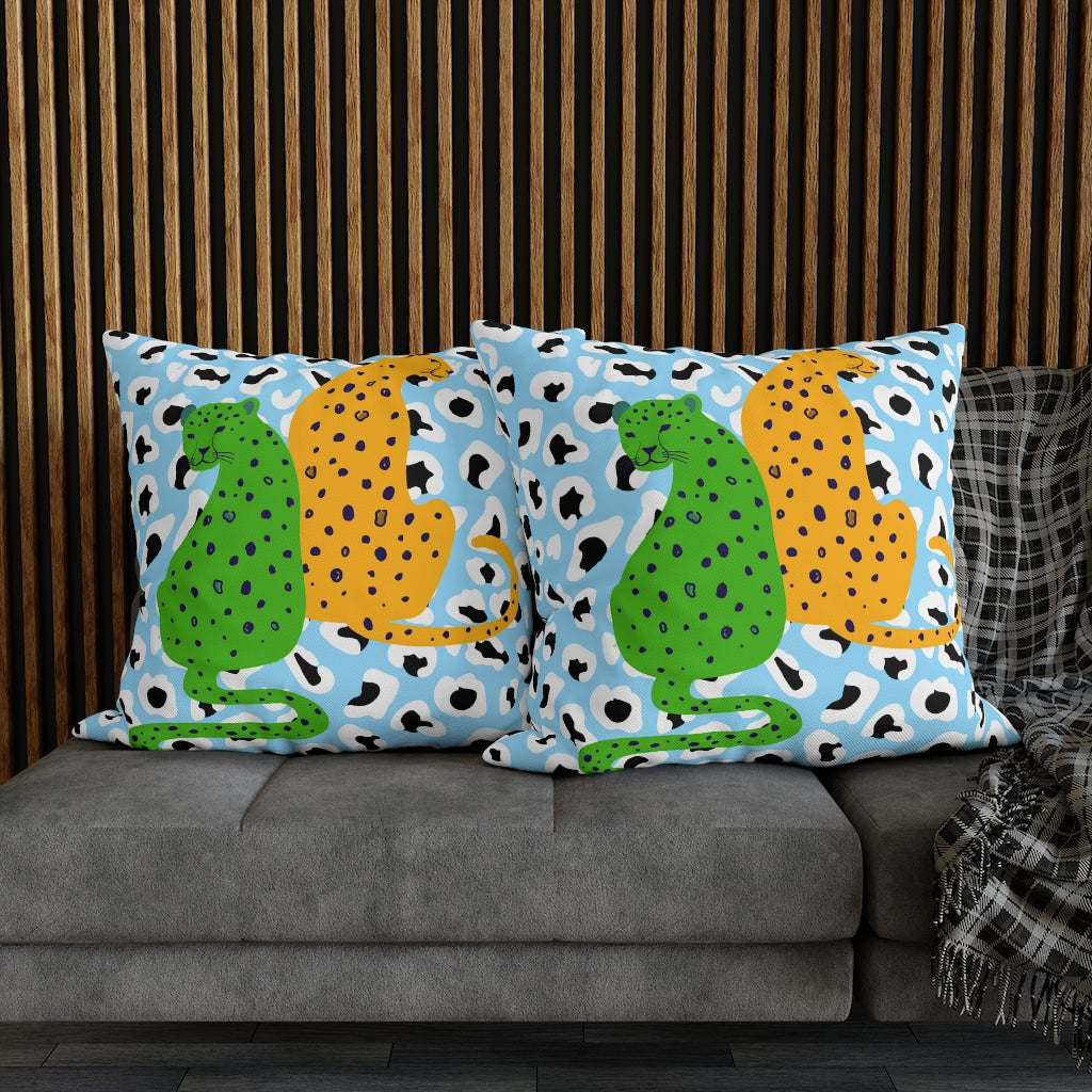 Cheetah Couple Pillow Case - Throw Pillow Cover - Grandmillennial Style