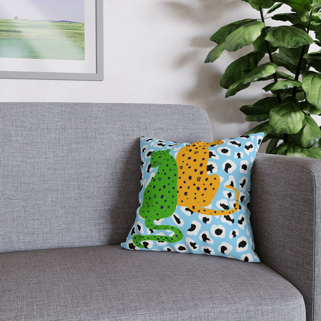 Cheetah Couple Pillow Case - Throw Pillow Cover - Grandmillennial Style