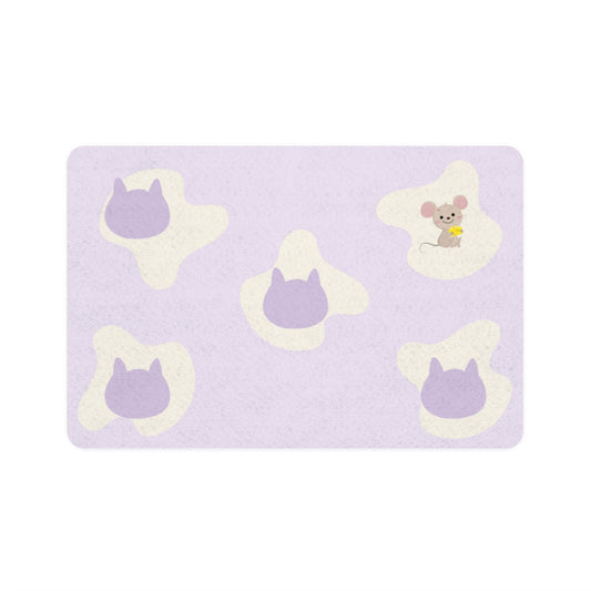 Pastel Cat & Mouse Pet Food Mat