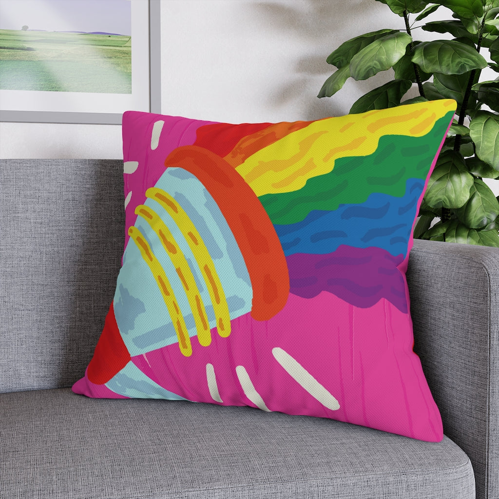 Megaphone Joy Pillow Case - Throw Pillow Cover - Grandmillennial Style