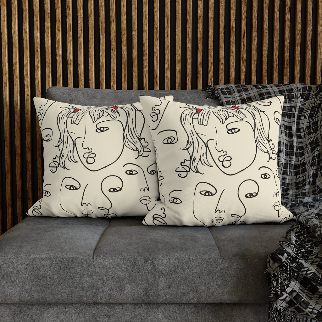 Picasso Girl Pillow Case - Throw Pillow Cover - Grandmillennial Style