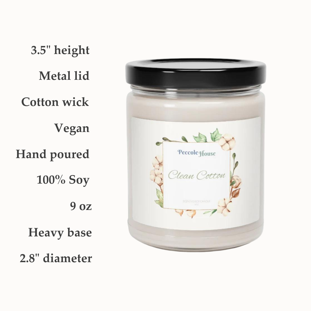 Clean Cotton Scented Soy Candle product info