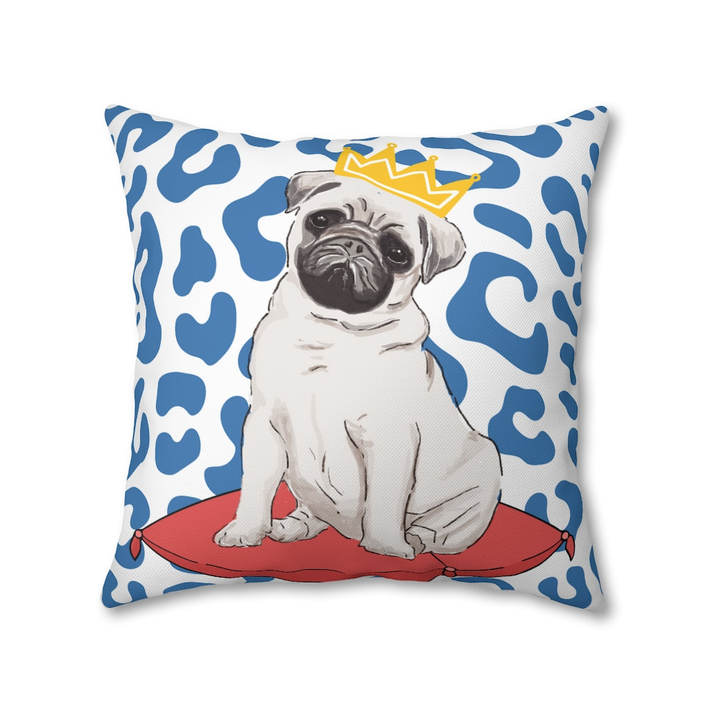 Royal Pug Pillow Case - Throw Pillow Cover - Grandmillennial Style