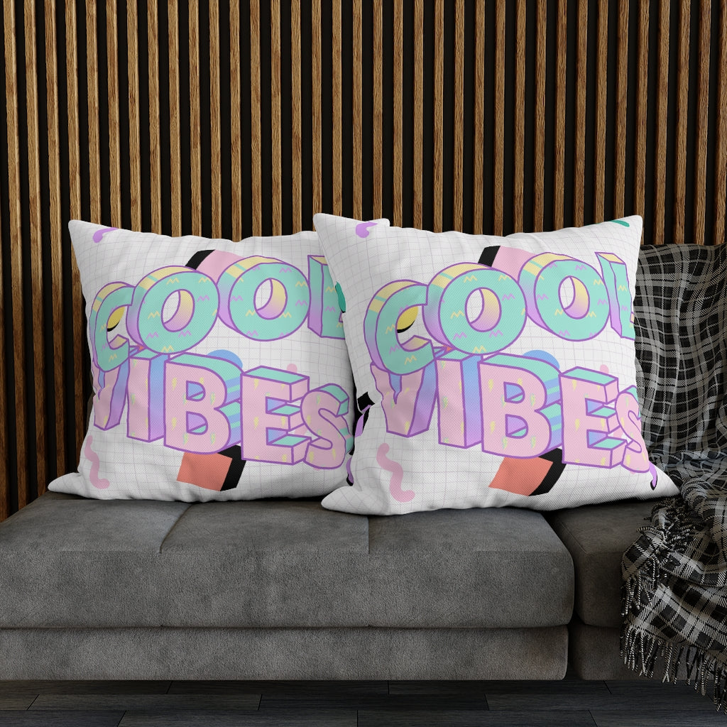 Cool Vibes Pillow Case - Throw Pillow Cover - Grandmillennial Style