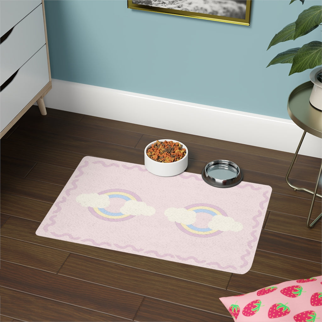 Pastel Clouds Pet Food Mat