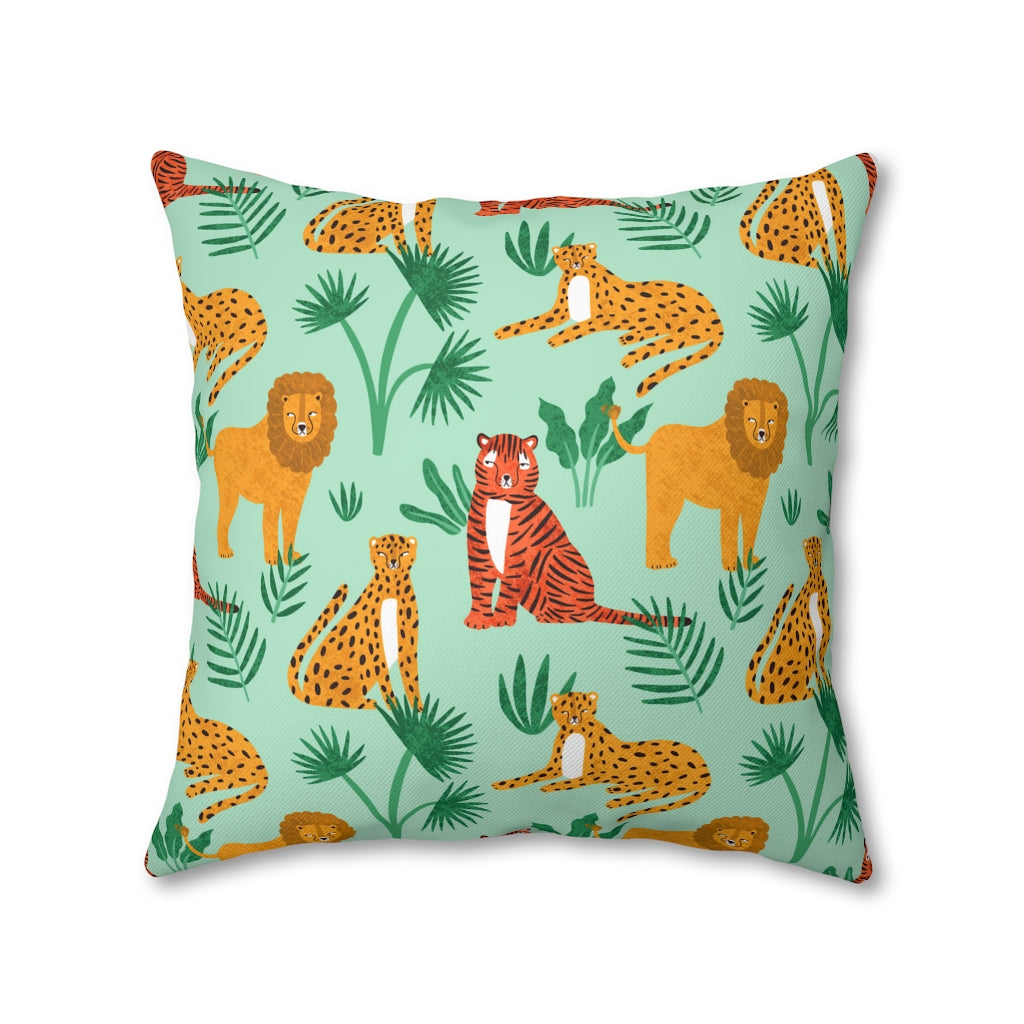 Jungle Meeting Pillow Case - Throw Pillow Cover - Grandmillennial Style