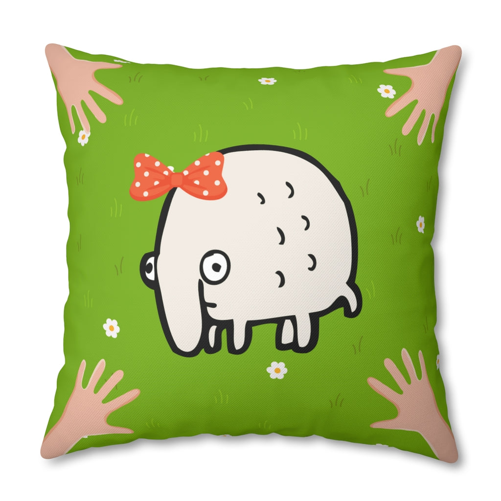 Cute Monster Pillow Case - Throw Pillow Cover - Grandmillennial Style