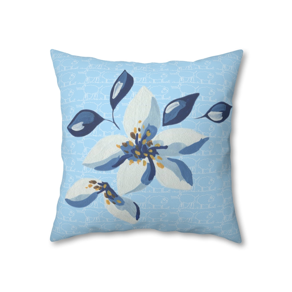 Friends in Blue Pillow Case - Throw Pillow Cover - Grandmillennial Style