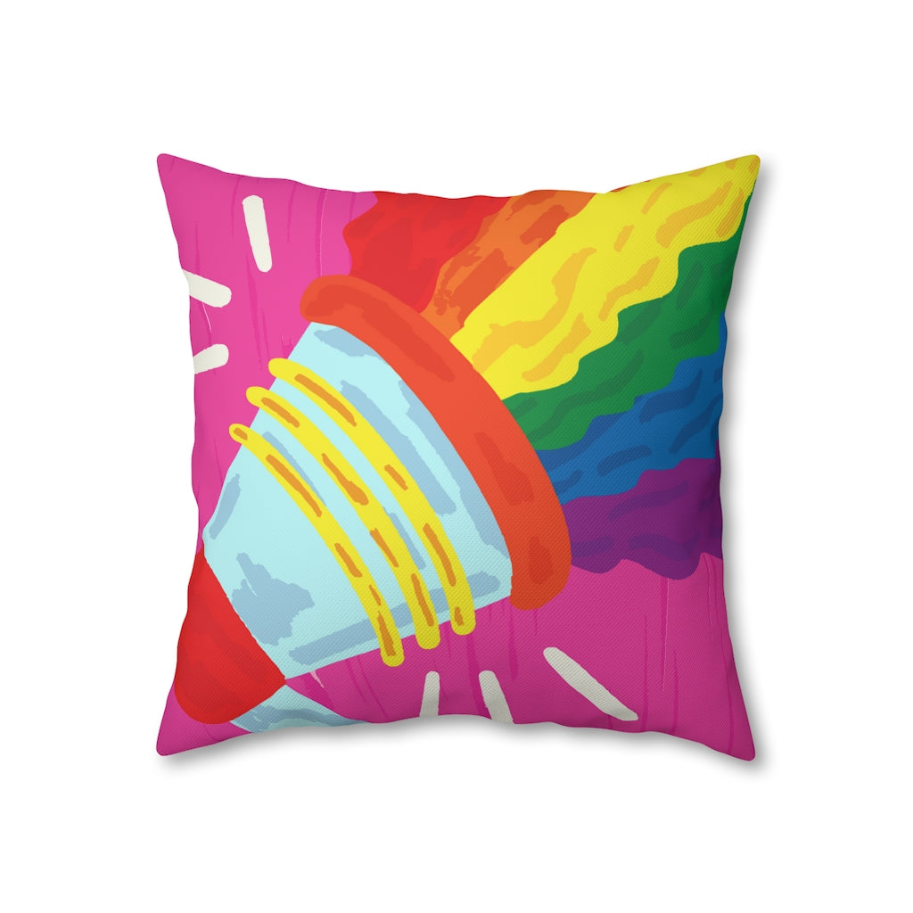 Megaphone Joy Pillow Case - Throw Pillow Cover - Grandmillennial Style