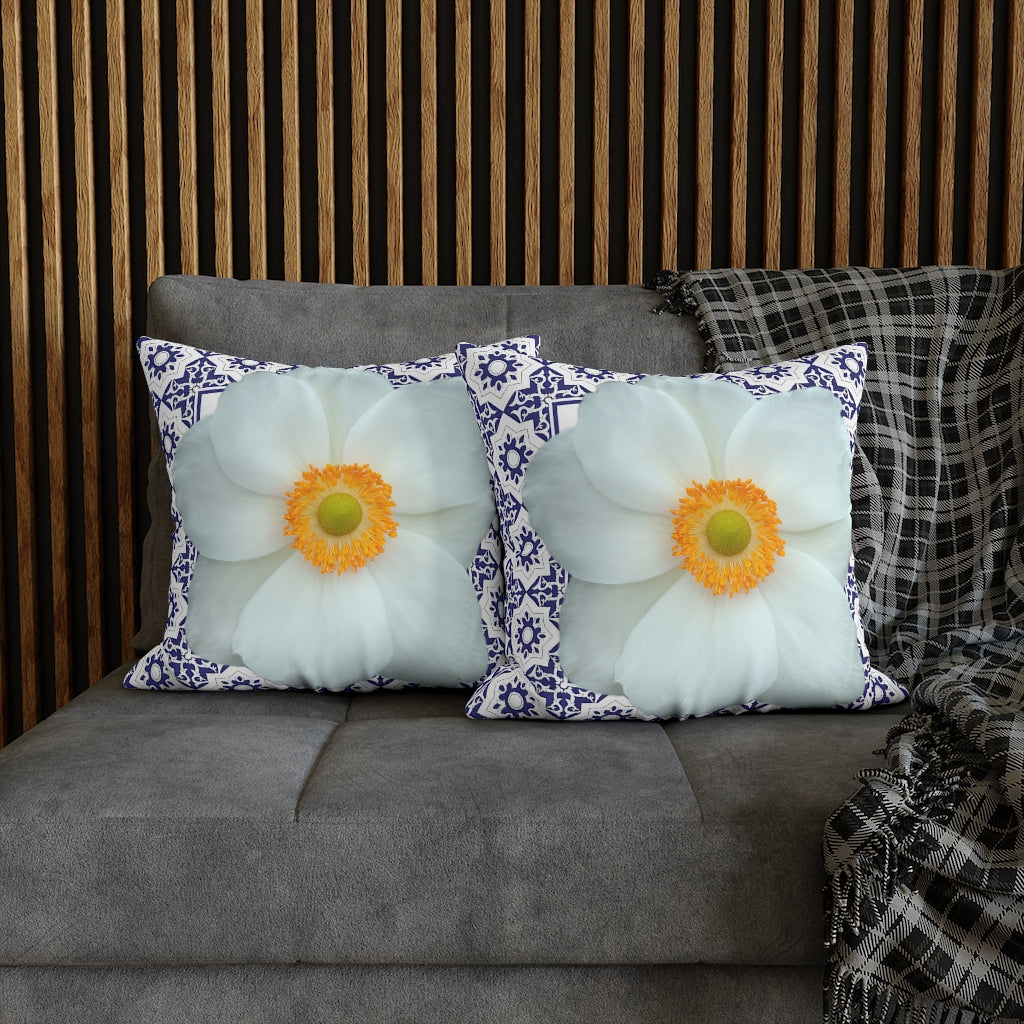 Japanese Anemone Pillow Case - Throw Pillow Cover - Grandmillennial Style