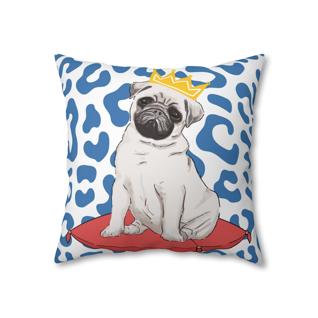 Royal Pug Pillow Case - Throw Pillow Cover - Grandmillennial Style