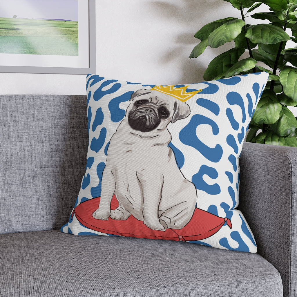 Royal Pug Pillow Case - Throw Pillow Cover - Grandmillennial Style