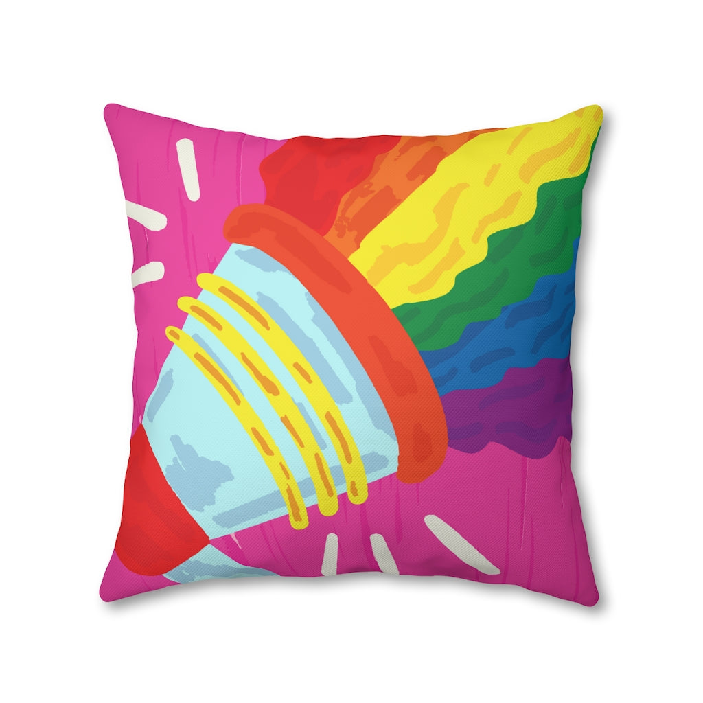 Megaphone Joy Pillow Case - Throw Pillow Cover - Grandmillennial Style