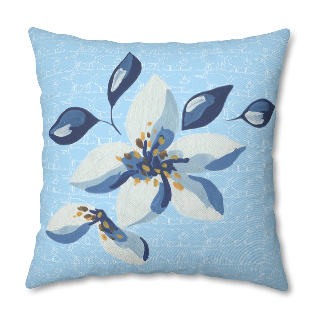 Friends in Blue Pillow Case - Throw Pillow Cover - Grandmillennial Style