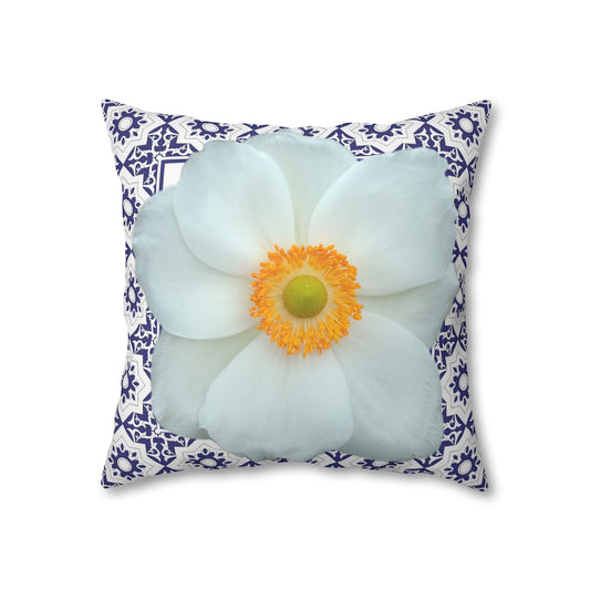 Japanese Anemone Pillow Case - Throw Pillow Cover - Grandmillennial Style