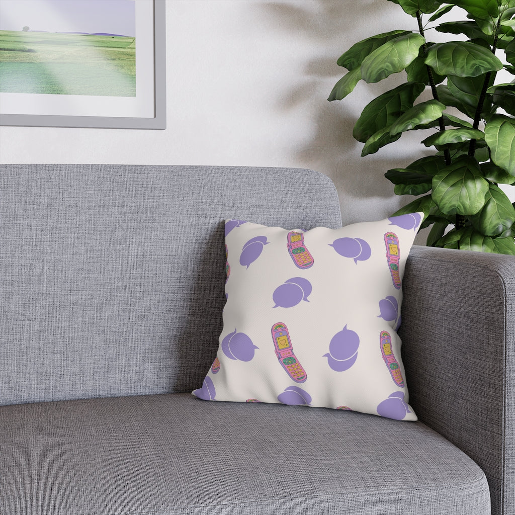 90s Conversation Pillow Case - Throw Pillow Cover - Grandmillennial Style