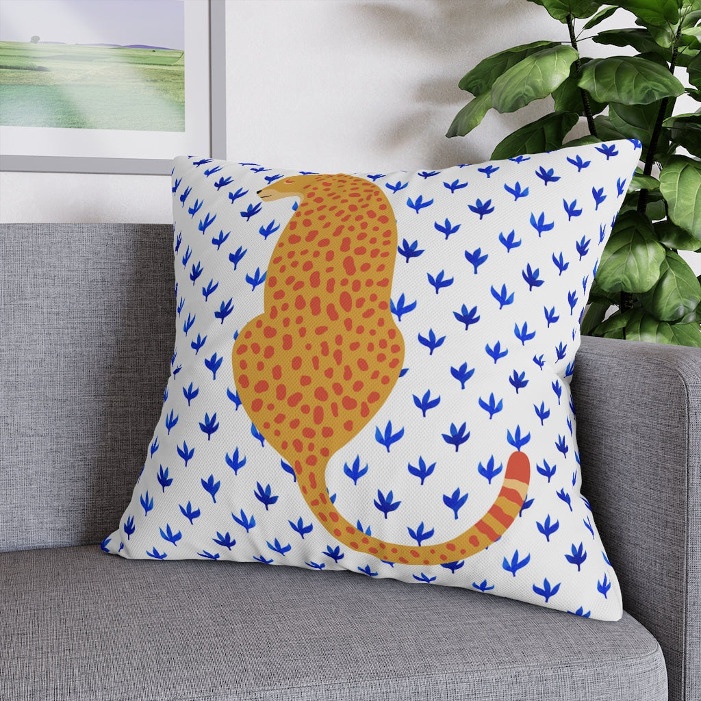 Orange Cheetah Pillow Case - Throw Pillow Cover - Grandmillennial Style