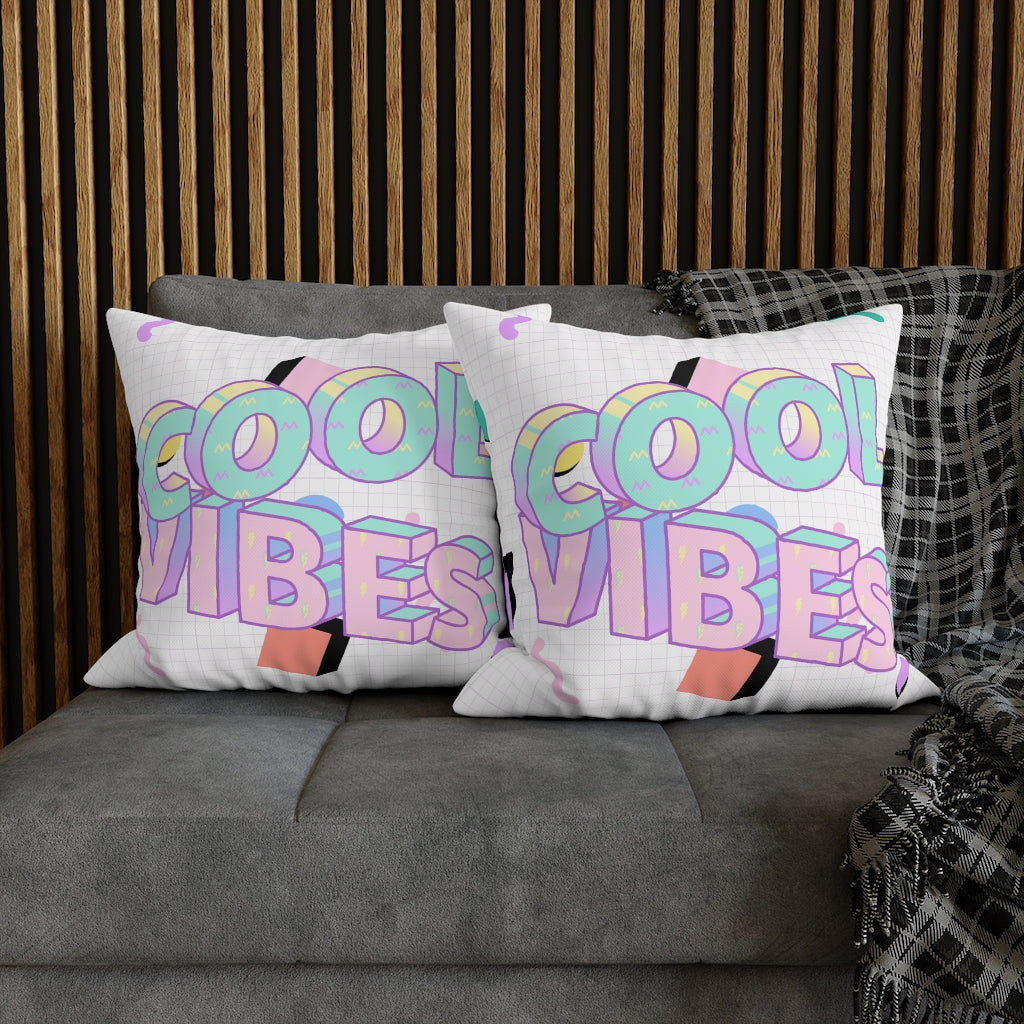 Cool Vibes Pillow Case - Throw Pillow Cover - Grandmillennial Style