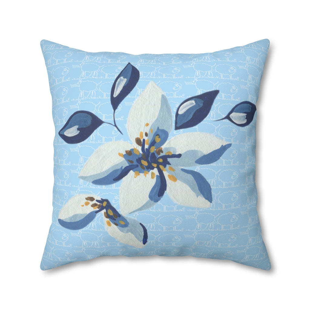 Friends in Blue Pillow Case - Throw Pillow Cover - Grandmillennial Style